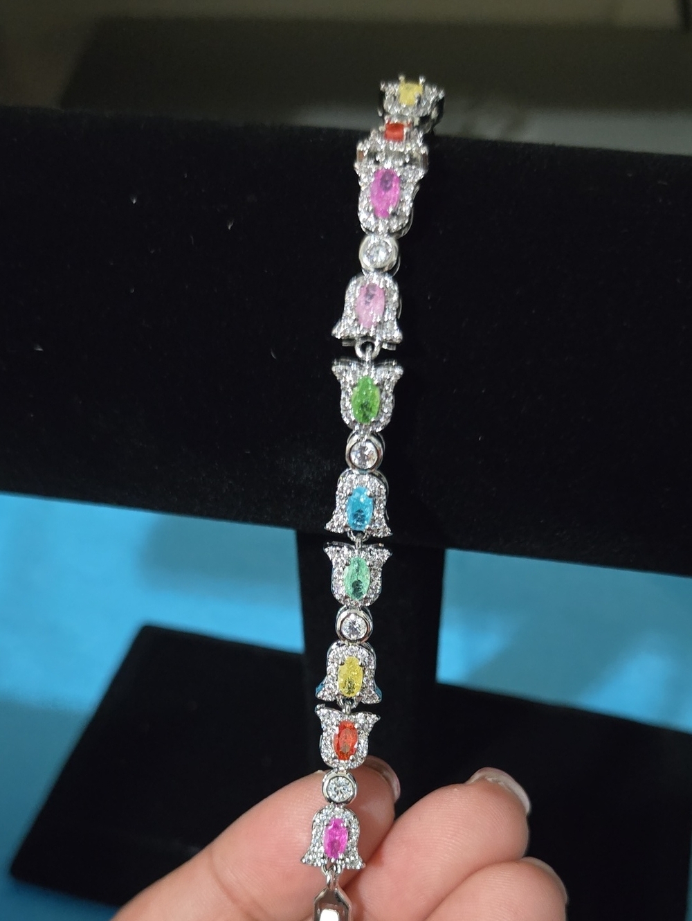 Multi-Color Crystal Link Bracelet - Women